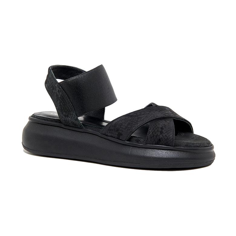 Siyah Melrose Kadın Deri Sandalet 2010046524003