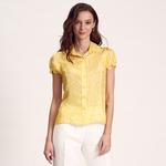 Sarı Kadın İpek Gömlek 1010007309002