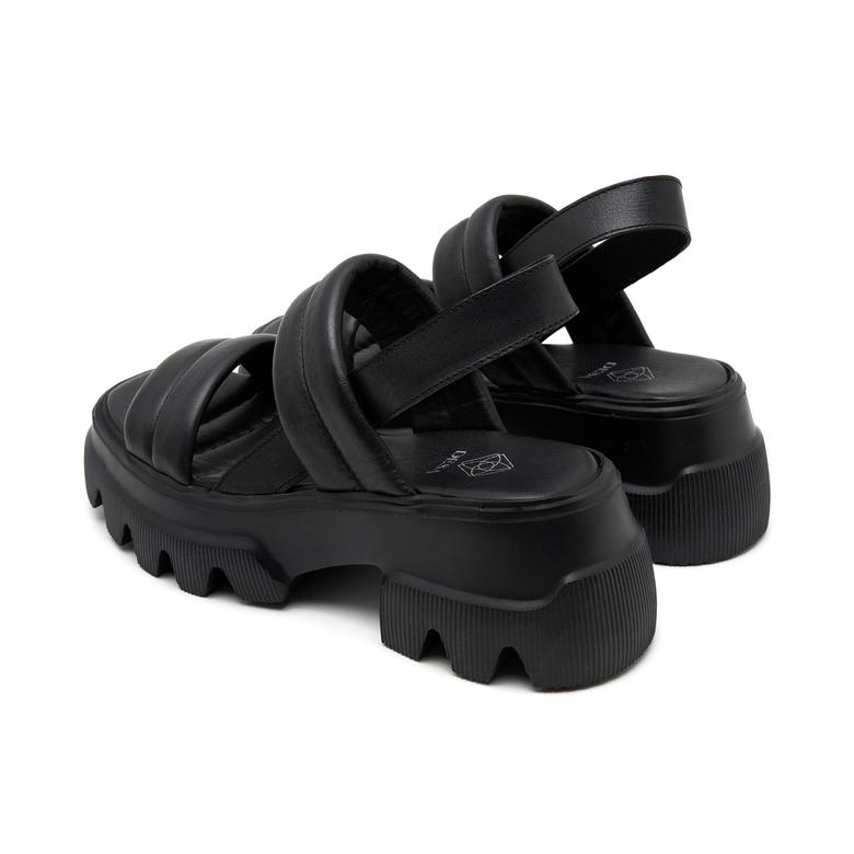 Siyah Kadın Deri Sandalet 2010049195001