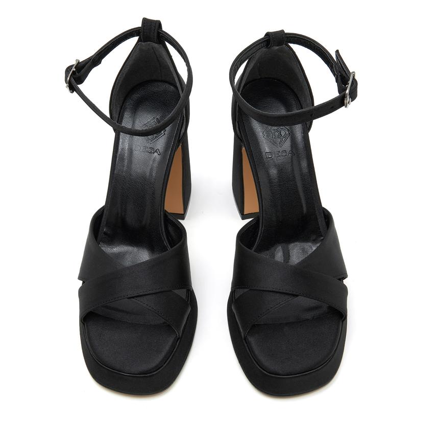 Gelatto Saten Siyah Kadın Topuklu Sandalet 2010049253003