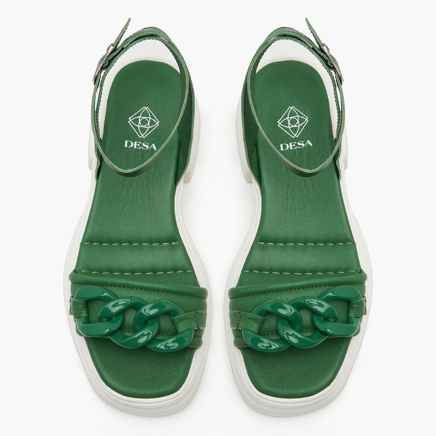 Andrae Yeşil Kadın Deri Sandalet 2010049194002